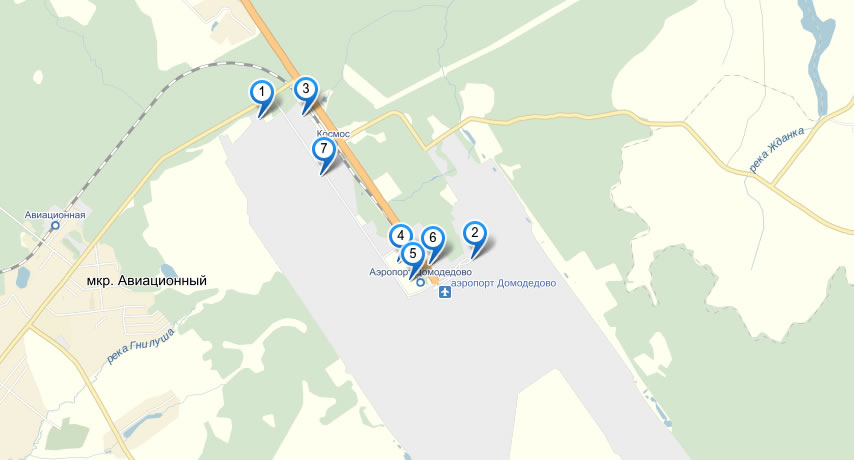 Карта парковок у аэропорта Домодедово