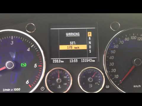 Настройка предупреждения о превышении скорости на Volkswagen Touareg II (NF) фото
