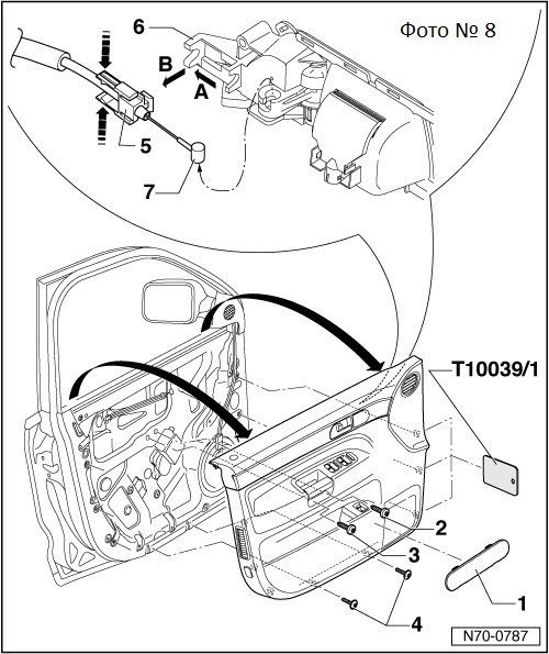 Снятие обшивки передней двери на Volkswagen Touareg II (NF) фото